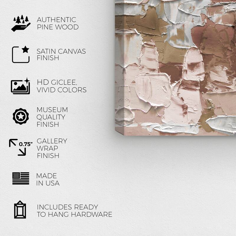 Wynwood Studio Canvas Abstract Mornings in Costa Mesa Pink and Silver Modern & Contemporary Wall Art Canvas Print