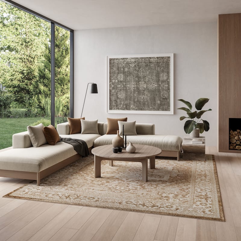 Nourison Dekor Indoor only Persian Area Rug - Taupe/Ivory - 7'10" x 9'10"