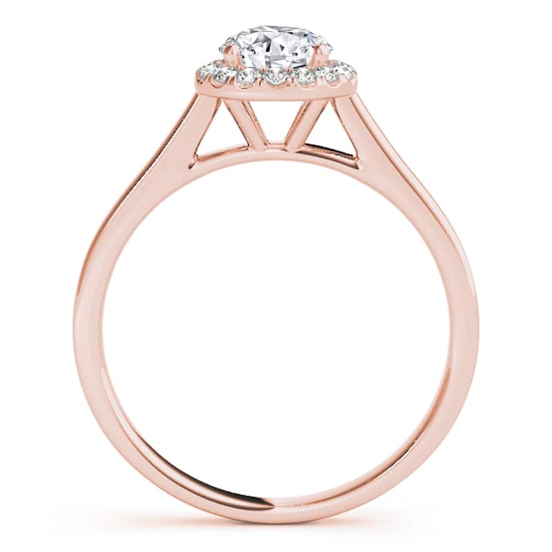 Auriya 14k-Rose Gold Lab Grown Round Diamond Halo Engagement Ring 0.50 to 5.00 ct. tw. (F-G VS)