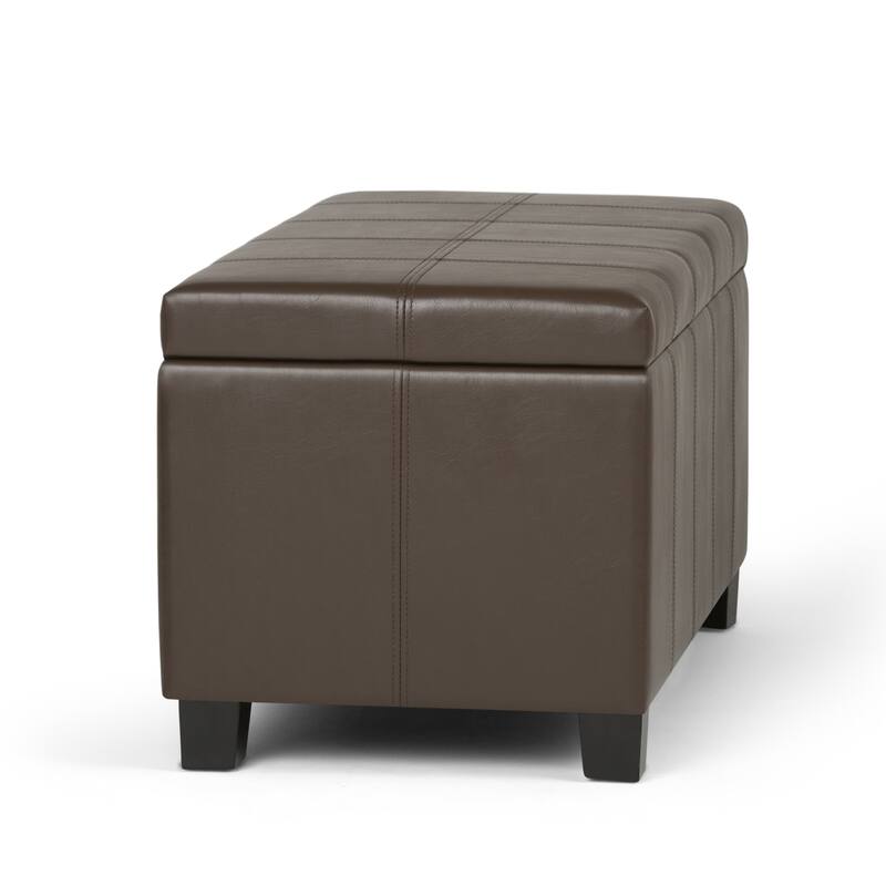 Modern Storage Ottoman Bench - Dark Brown