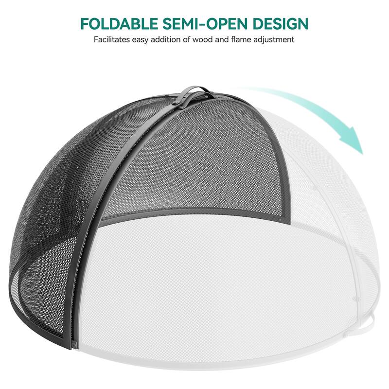 Moasis 36" Easy Access Fire Pit Spark Screen Lid Protector