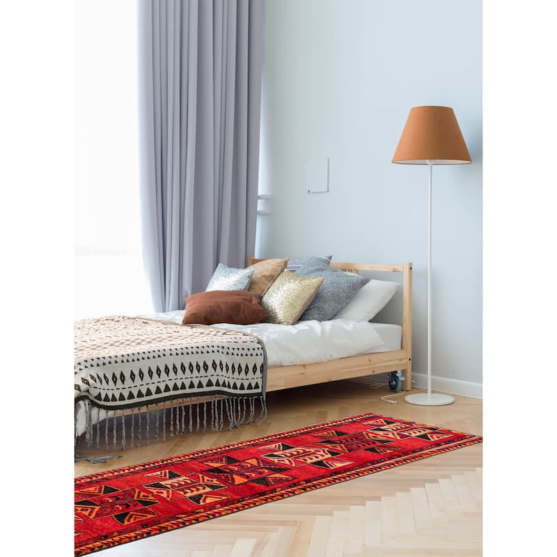 ECARPETGALLERY Hand-knotted Melis Vintage Red Wool Rug - 3'9 x 12'4