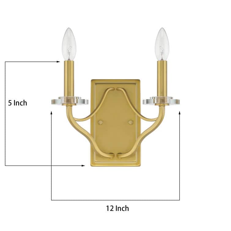 Acroma 2-light Mid-century Modern Candle Gold Wall Lights