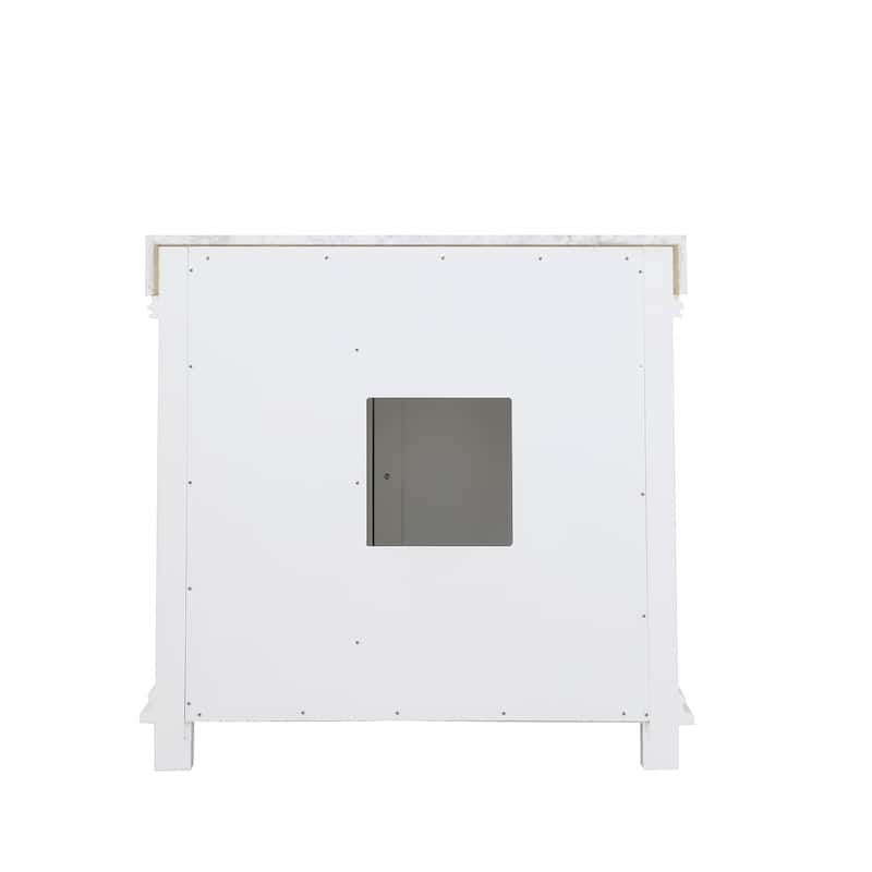 Altair Jardin Single Bathroom Vanity Set and Carrara White Countertop without Mirror