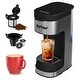 preview thumbnail 1 of 5, Single Serve Iced Coffee Maker with 3 Brewing Options, Black
