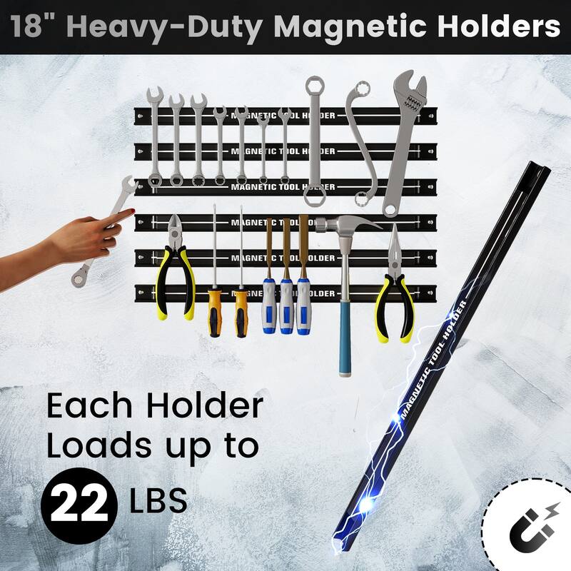 Gymax 18'' Magnetic Tool Holder Strip w/ Mounting Screws Space-Saving