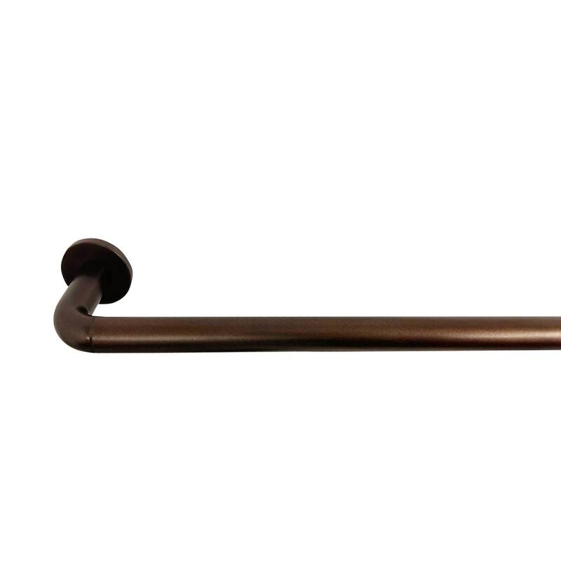 HLC.ME Wrap Around Room Darkening Grommet Curtain Rod - Adjustable Curtain Rod - Sturdy Rustproof Pipe 1" Diameter - Bronze - 48" to 86" Inches