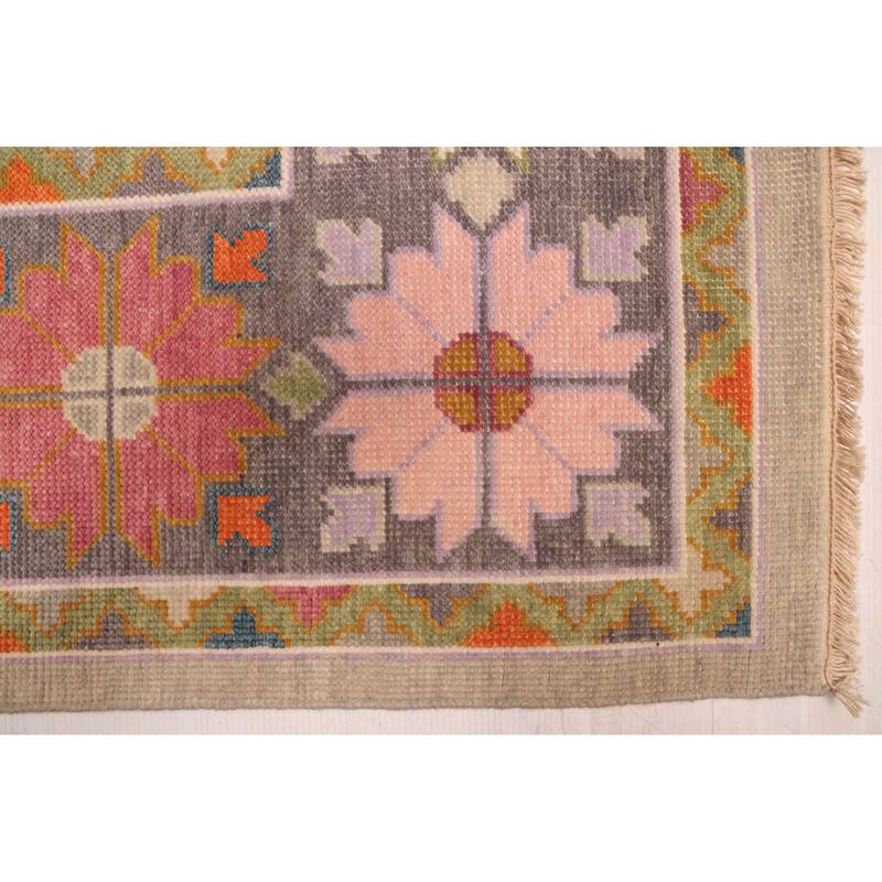 ECARPETGALLERY Hand-knotted Modern Oushak Light Grey Wool Rug - 8'10 x 11'9