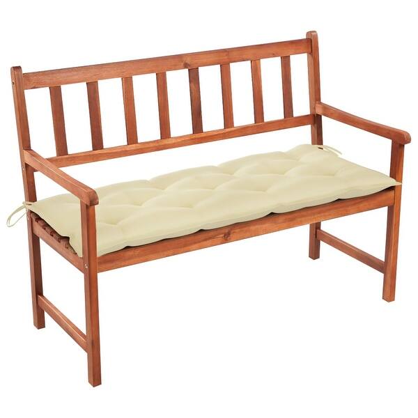 slide 2 of 10, vidaXL Patio Bench with Cushion 47.2" Solid Acacia Wood