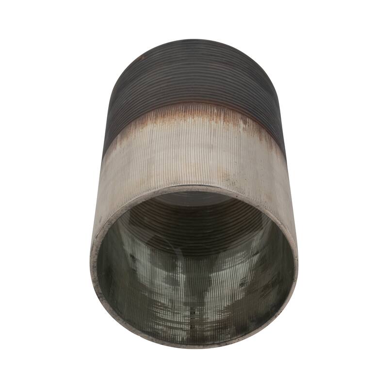 Sagebrook Home Glass Vases Modern Decorative Ribbed Cylinder Vase in High-Quality Glass