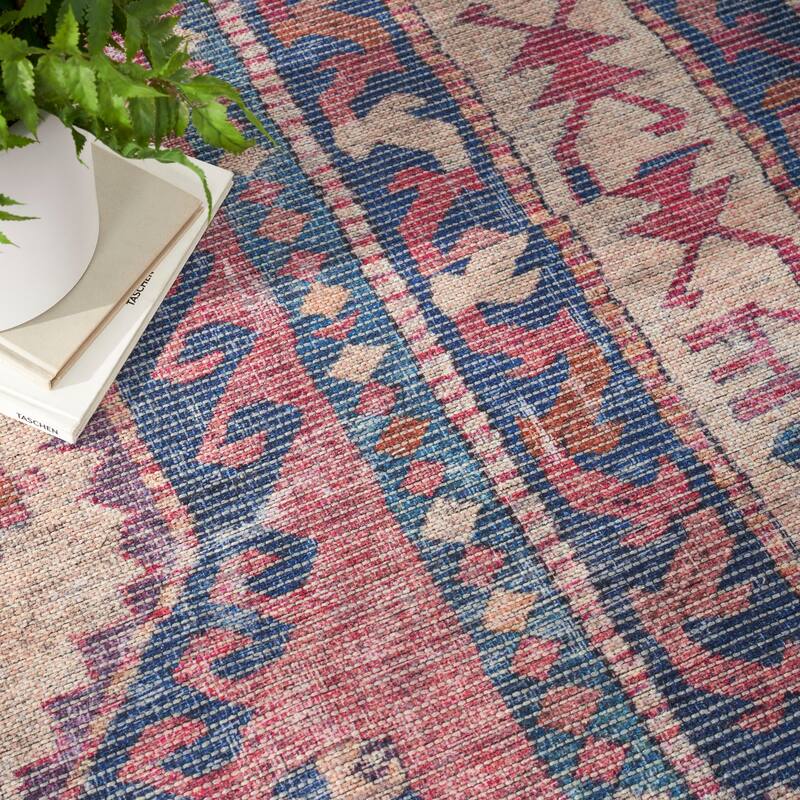 New Concept Washables Machine Washable Vintage Boho Medallion Area Rug
