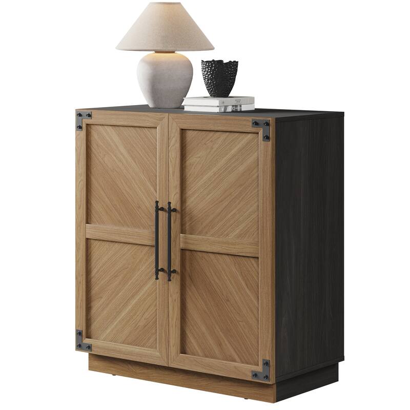 2 Doors Vintage Magician Storage Cabinet - Brown - 1-Piece