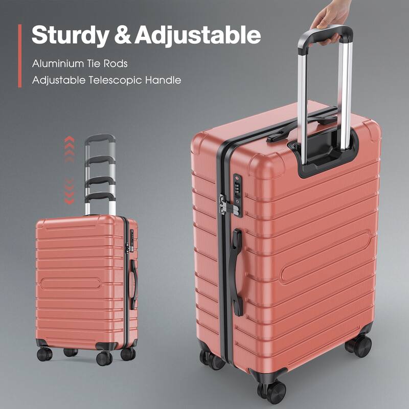3 Piece PC+ABS Hardside Checked Spinner Luggage Set