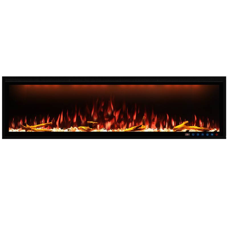 Smart 60” WiFi-Enabled Electric Fireplace, in-Wall Recessed