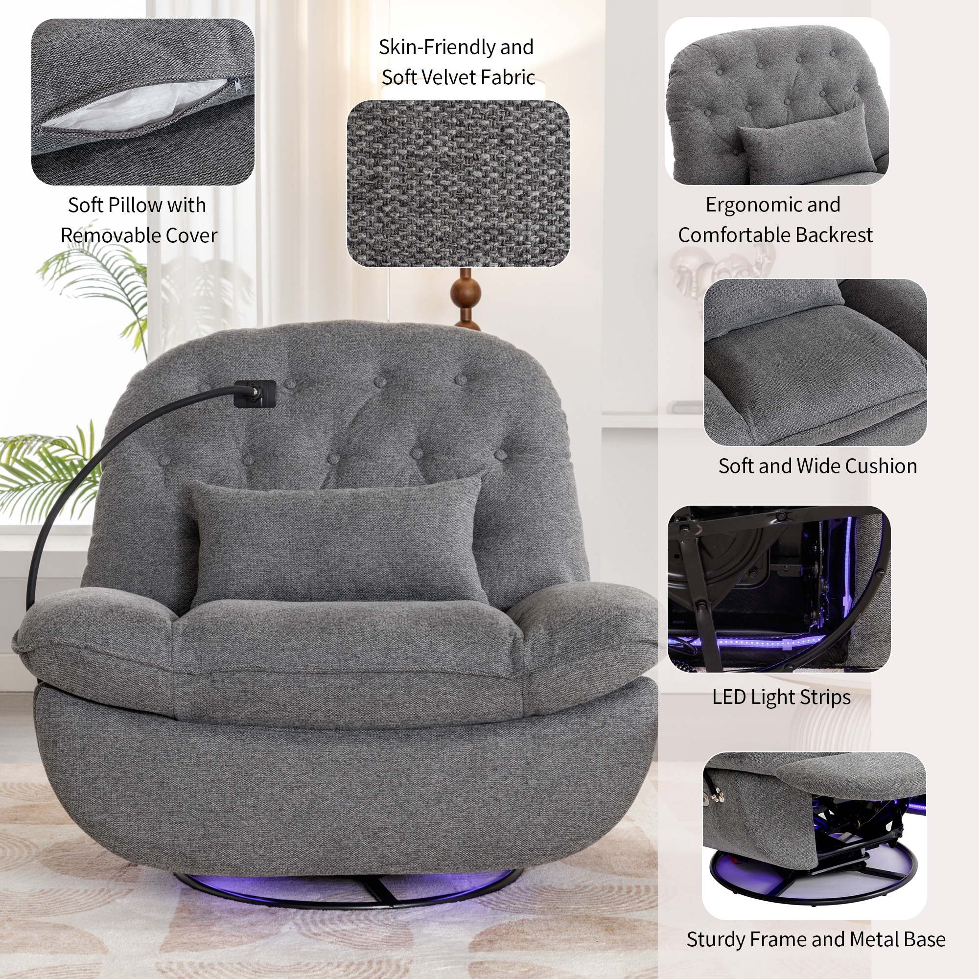 Nappa velvet sales swivel dining chairs