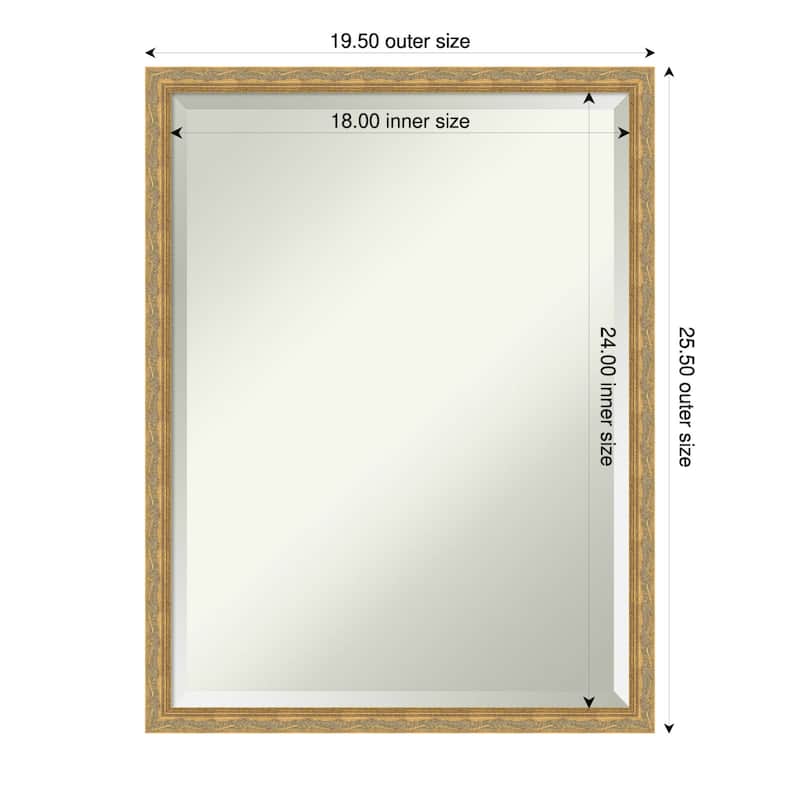 Mila Beveled Wood Framed Wall Mirror - 20 x 26 in - Mila Dark Gold