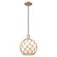 Option White Glass with Brown Rope / Antique Copper