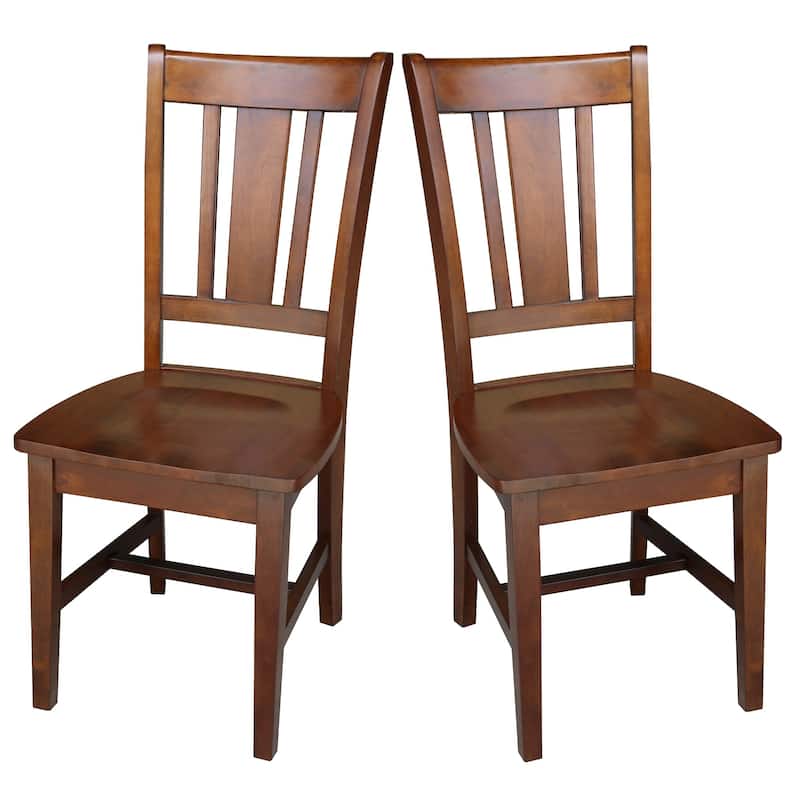 International Concepts Solid Wood San Remo Splatback Chairs - Set of 2 - Espresso