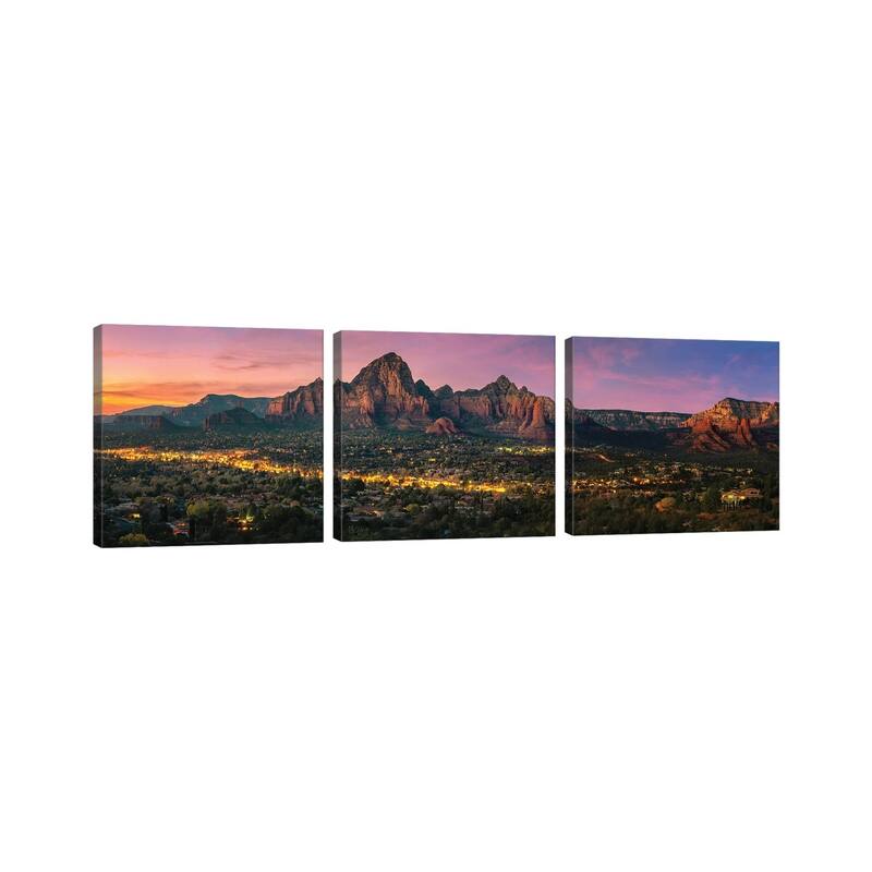 iCanvas "Sunset In Sedona Arizona" by Jonathan Ross Photography 3-Piece Canvas Wall Art Set