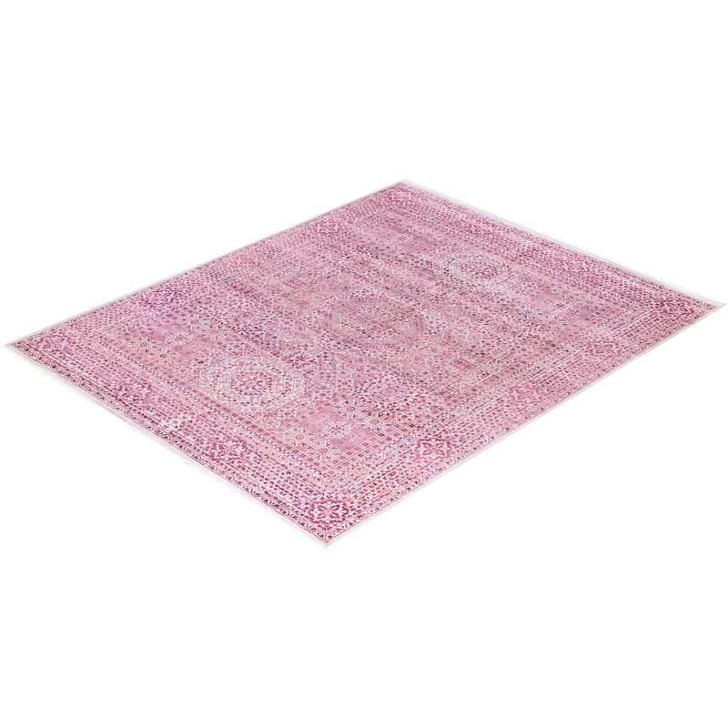 Ikat One-of-a-Kind Handmade Area Rug, Pink - 8' 1" x 10' 0"