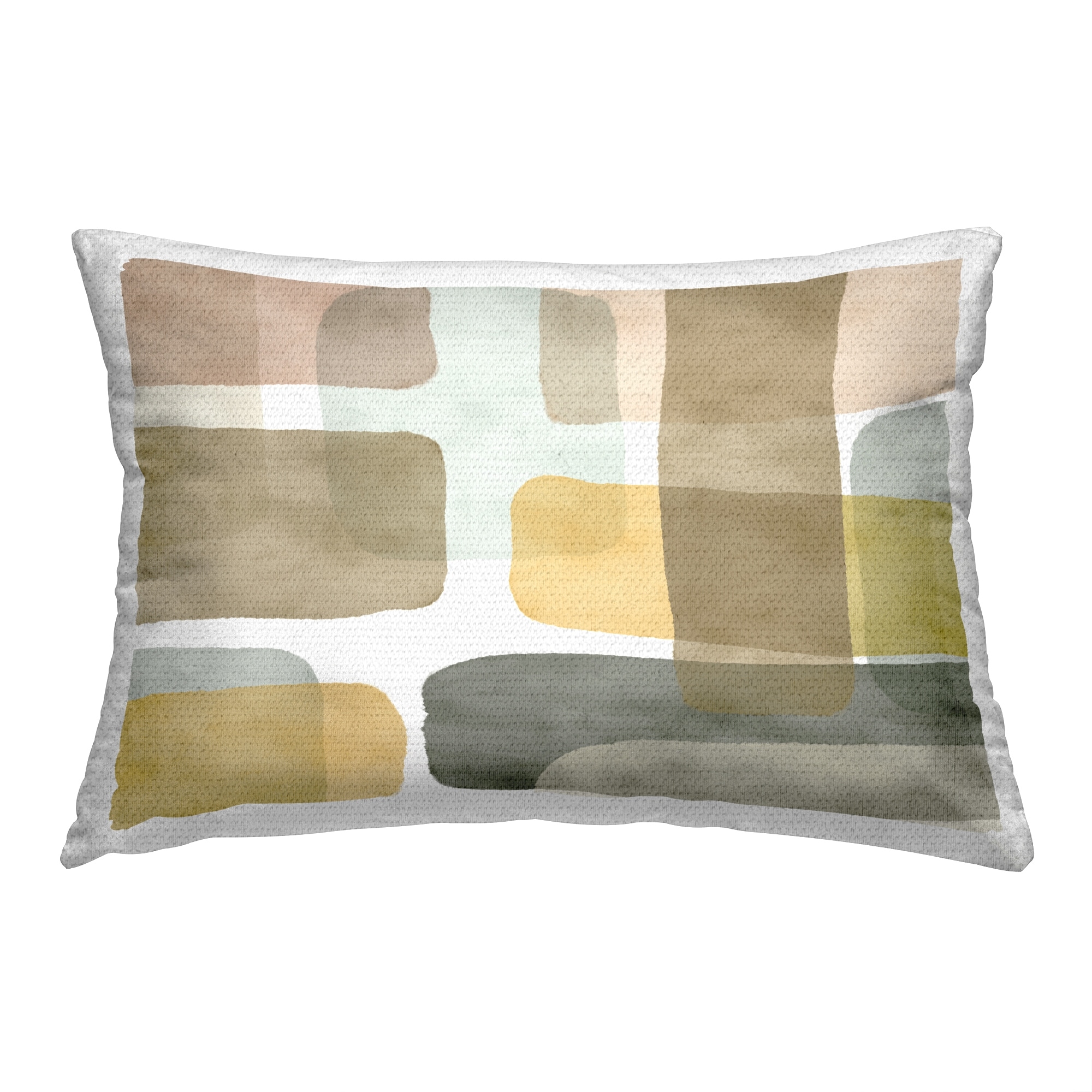 Stupell Muted Abstract Shapes Printed Outdoor Throw Pillow Design by Jim Schlotzhauer