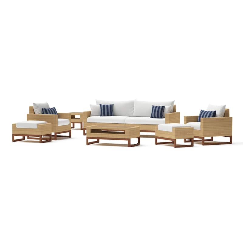 Mili 8 Piece Sunbrella Outdoor Patio Sofa and Club Chair Set