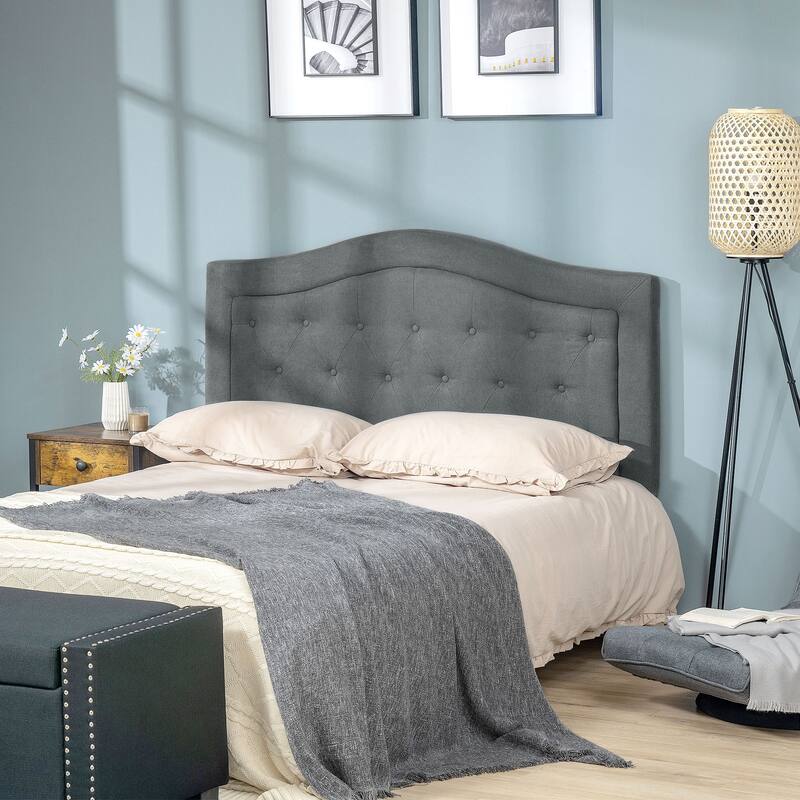 HOMCOM Upholstered Headboard, Button Tufted Bedhead Board, Home Bedroom Decoration for Full-Sized Beds
