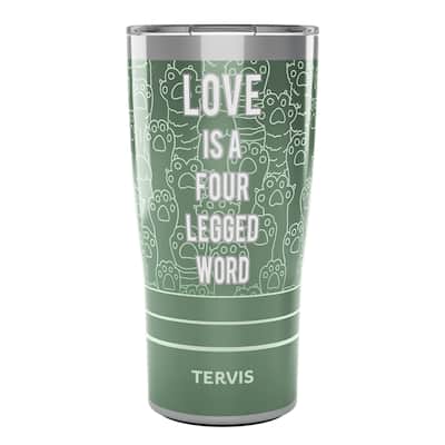 Tervis Traveler Love is a Four Legged Word Triple Walled Insulated Travel Tumbler, Stainless Steel