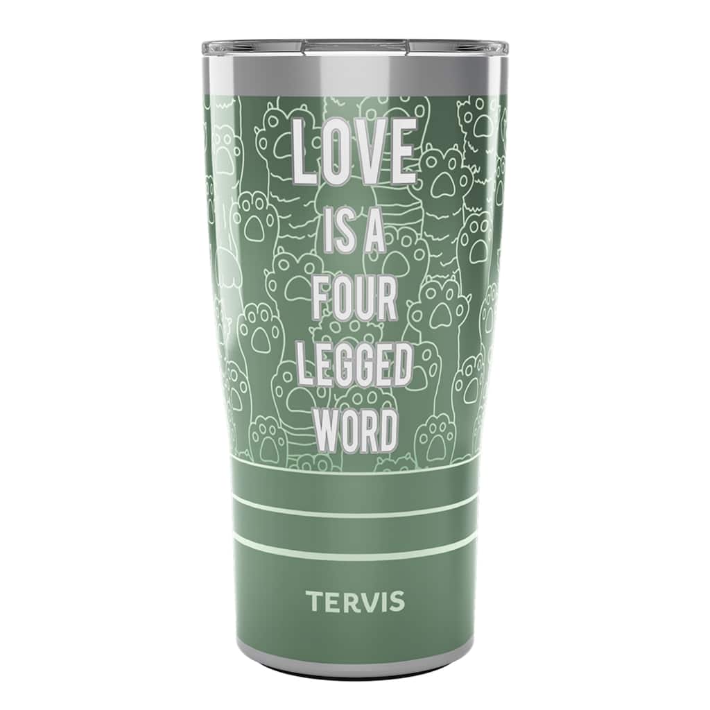 Tervis Traveler Love is a Four Legged Word Triple Walled Insulated Travel Tumbler, Stainless Steel