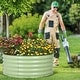 preview thumbnail 8 of 14, Aoodor 17'' Tall Aluzinc Metal Raised Garden Bed 42'' Round - Outdoor Open-Ended Base Garden Planter Box - N/A