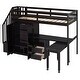 preview thumbnail 55 of 58, Twin Size Multifunctional Loft Bed with Wardrobe With Shelves,A Side Desk With 2 Drawers,A Movable Table