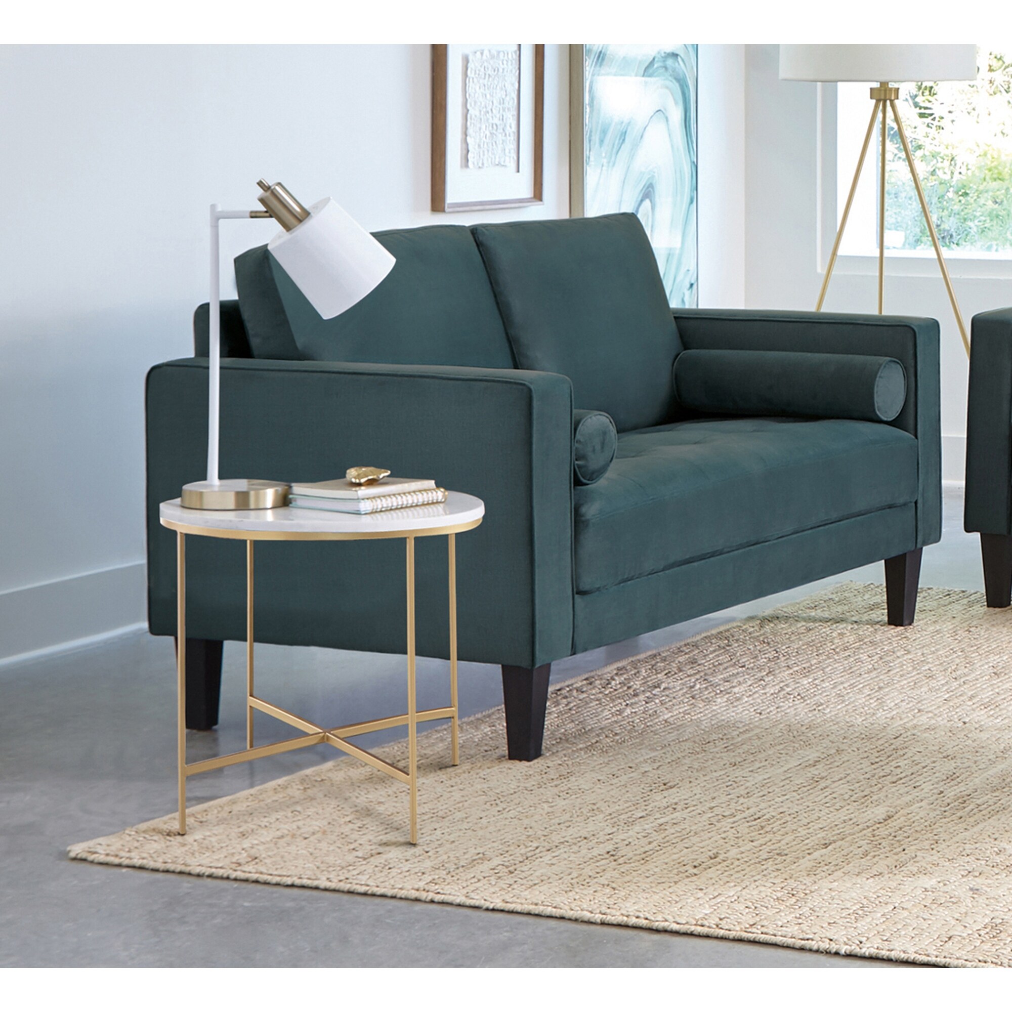 Dark teal outlet loveseat