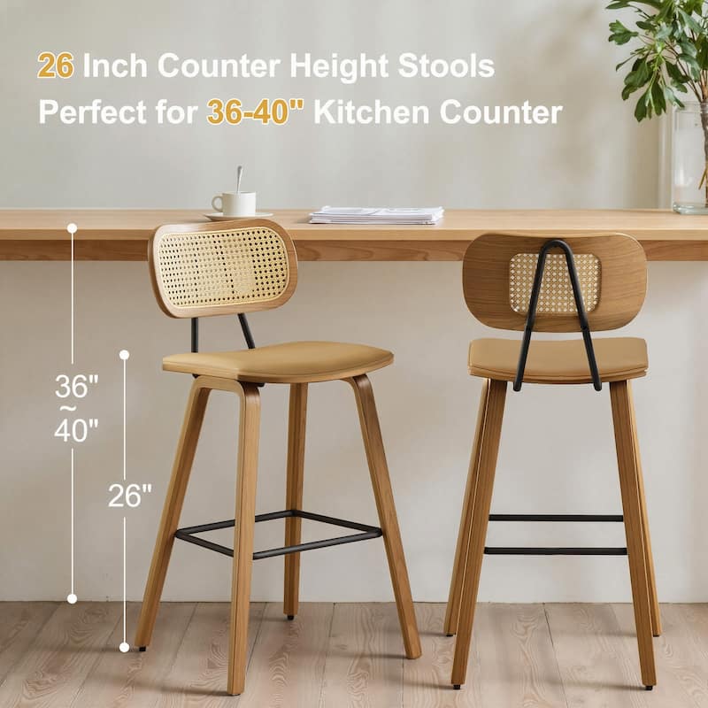 26-Inch Upholstered Counter/ Bar Stools Set of 2 or 3 - 35.1"H x 17.7"W x 19.5"D