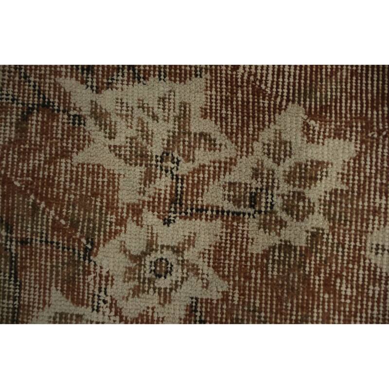 Hand Knotted Oriental 100% Wool Carpet Transitional Floral Brown Anatolian Area Rug - 9' 3'' X 5' 4''