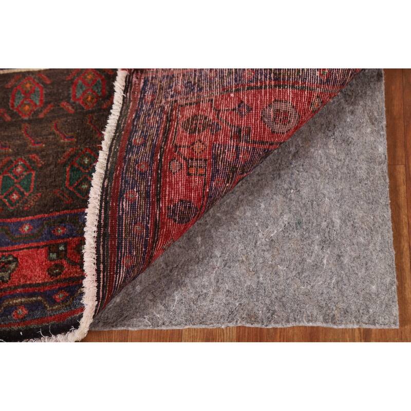 Geometric Hamedan Persian Vintage Area Rug Handmade Wool Carpet - 5'2"x 13'4"