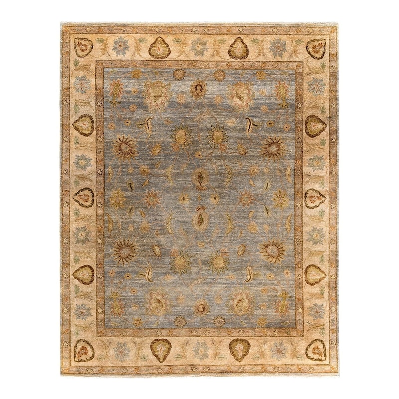 Oushak One-of-a-Kind Handmade Area Rug, Gray - 7' 10" x 10' 1"