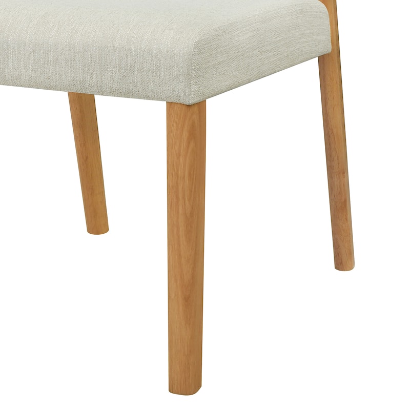 Christopher Knight Home - Eamon Fabric Upholstered Dining Chair with Rubber Wood Frame(Set of 2)