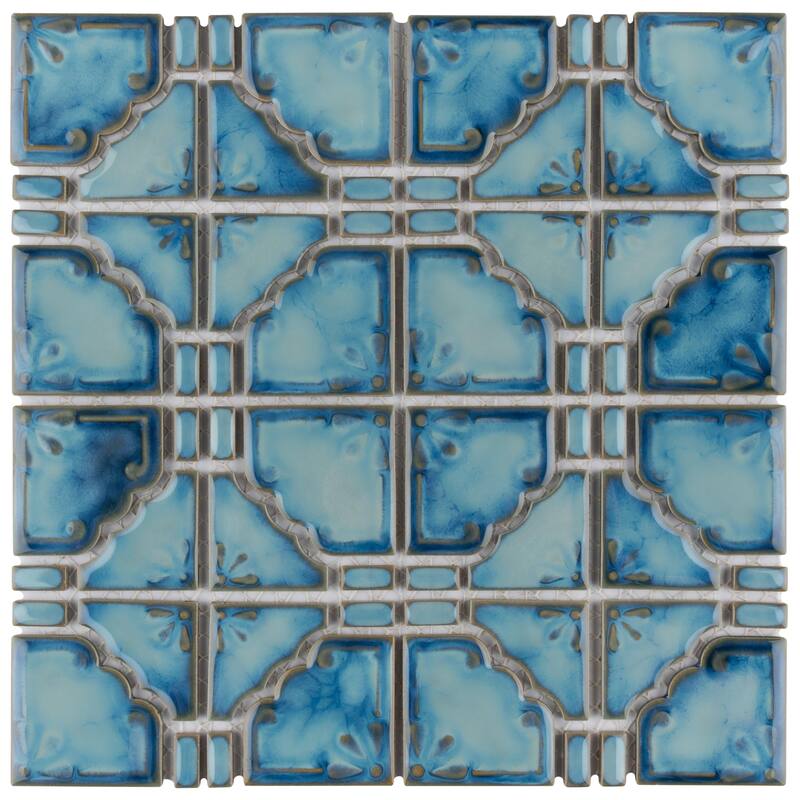 Merola Tile Hudson Moonbeam Marine 11-7/8" x 11-7/8" Porcelain Floor and Wall Tile