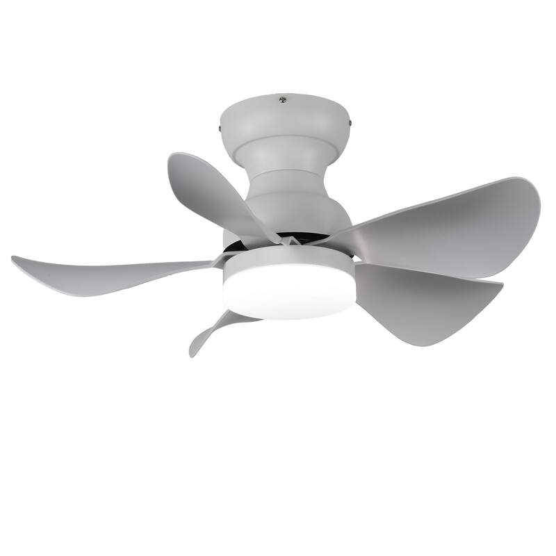 30 in. Modern Indoor Ceiling Fan with Dimmable Light and Remote Control - White