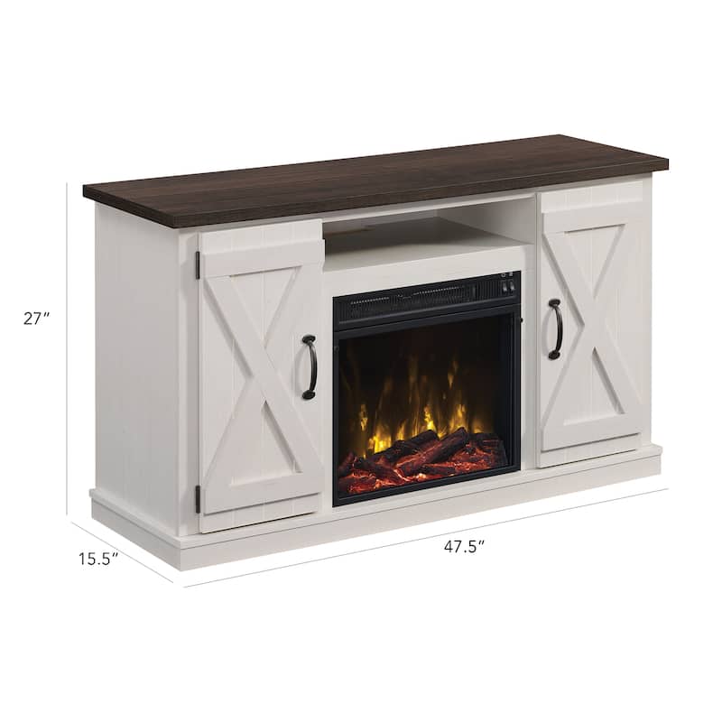 Modern Farmhouse TV Stand for TVs up to 55" with Electric Fireplace