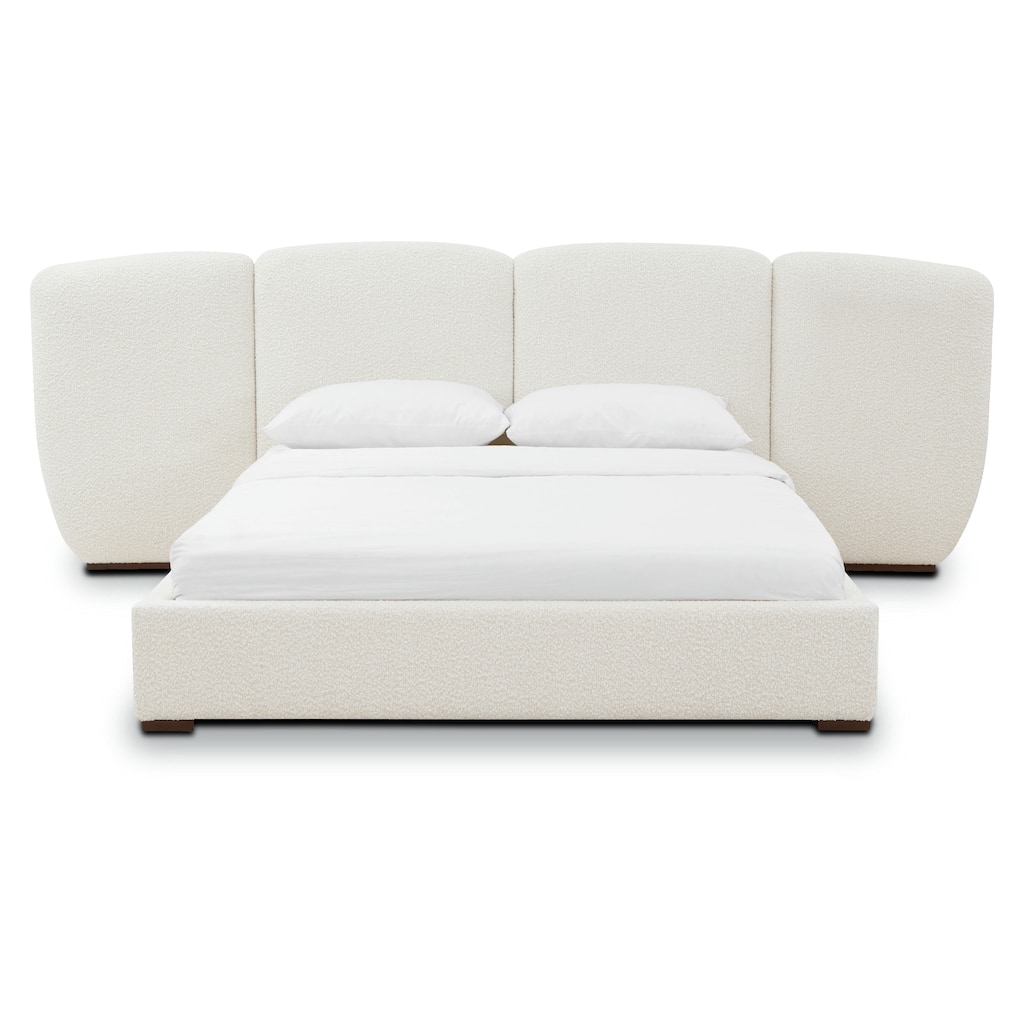 Poly & Bark Acadia Queen Bed in Froth White Boucle