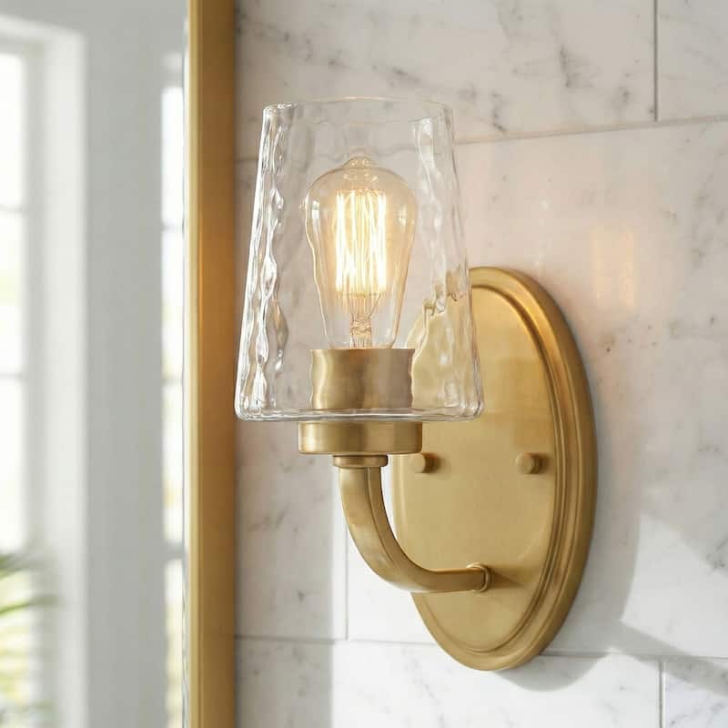 Acroma Modern Bathroom Vanity Light Art Glass Wall Sconce - 1-light/Gold
