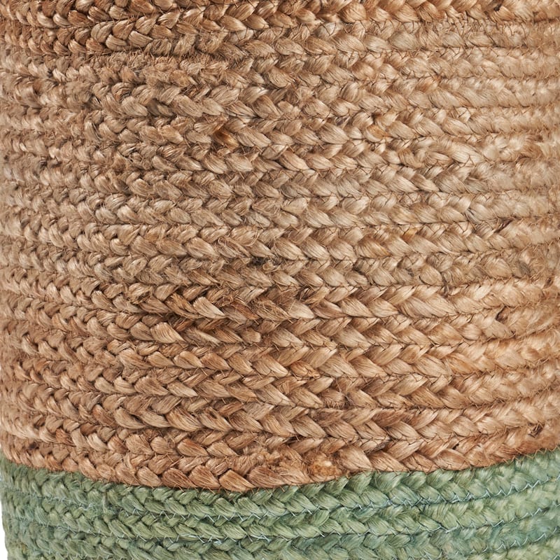 Sevita Two-Tone Jute Hand-Stitched Storage Basket with Handles