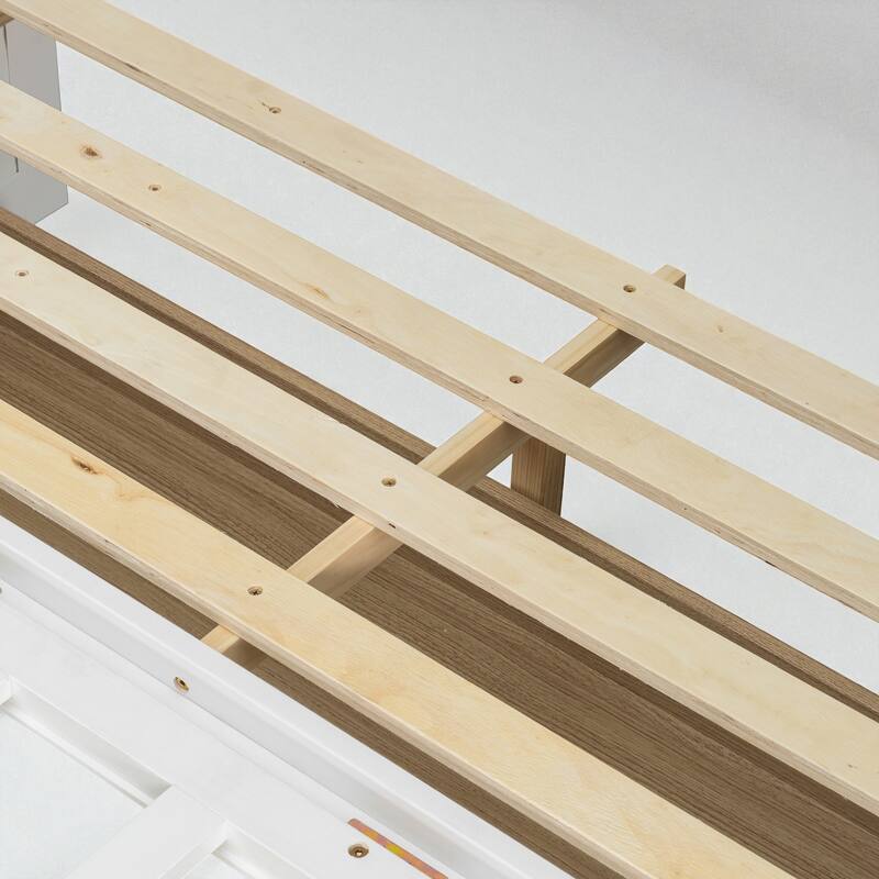 Full Size Murphy Bed with Large Storage Drawers, Space-Saving Foldable Wall Bed with Elegant Front Design