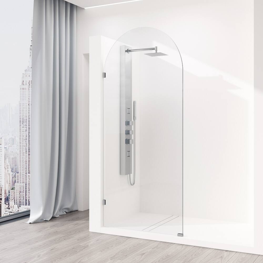 VIGO Arden 34" W x 78" H Frameless Fixed Shower Screen
