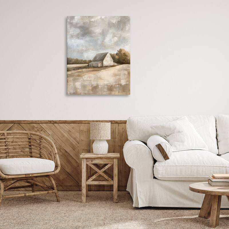 Stupell Cloudy Farm Landscape Canvas Wall Art Design By Petal Prints Design