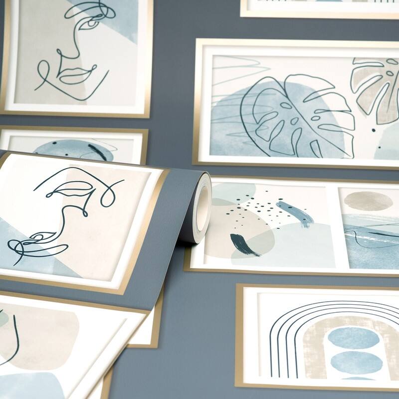 Fine Decor Krasner Blue Gallery Wall - 20.5 x 396 x 0.025