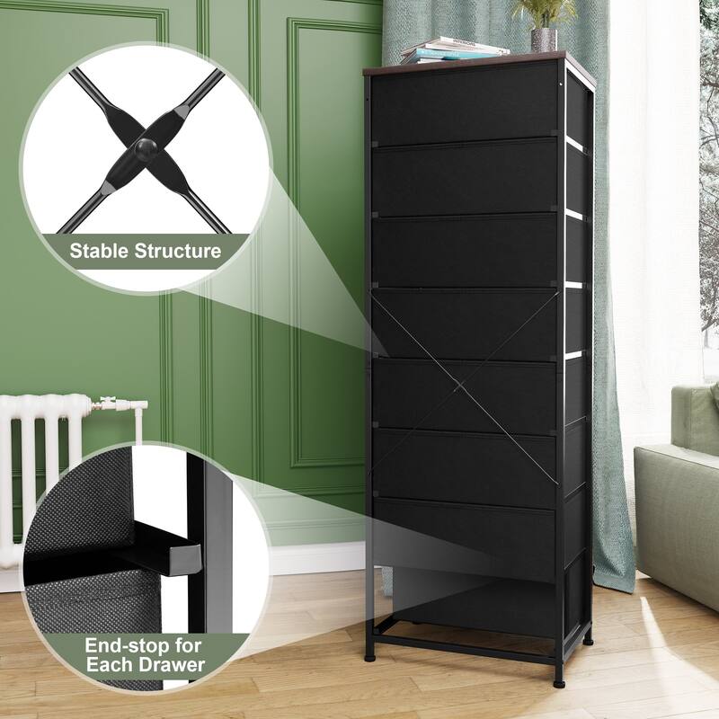 8 Drawers Chest Storage Tower Organizer Unit for Bedroom