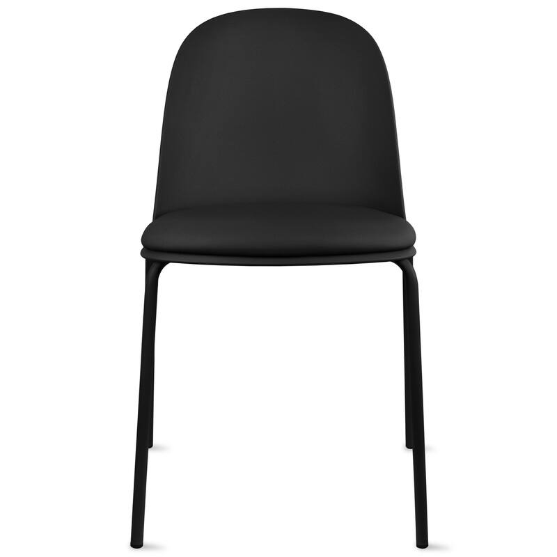 Set of 2 Plastic Dining Chairs Padded Seat Cushion For Kitchen Outdoor Patio Office Waiting Room Breakroom Guest
