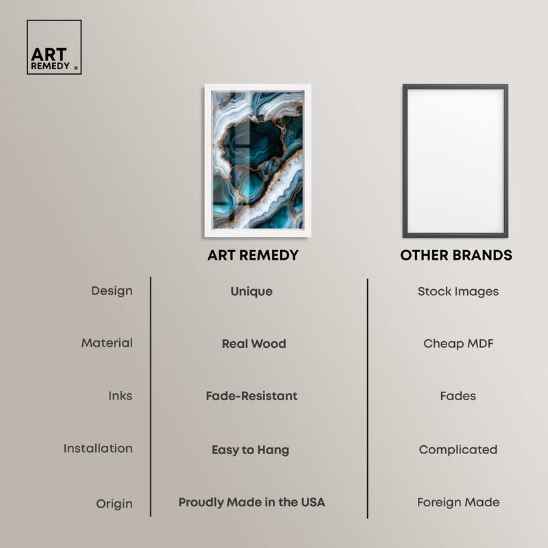 Teal Tectonic I Shadowbox by Art Remedy